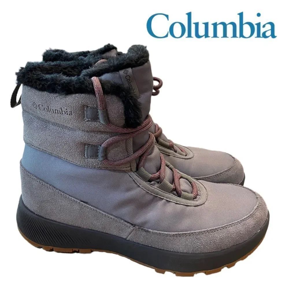 New in Box Columbia Women's Slopeside Peak Luxe Grey Winter Snow Boots 9